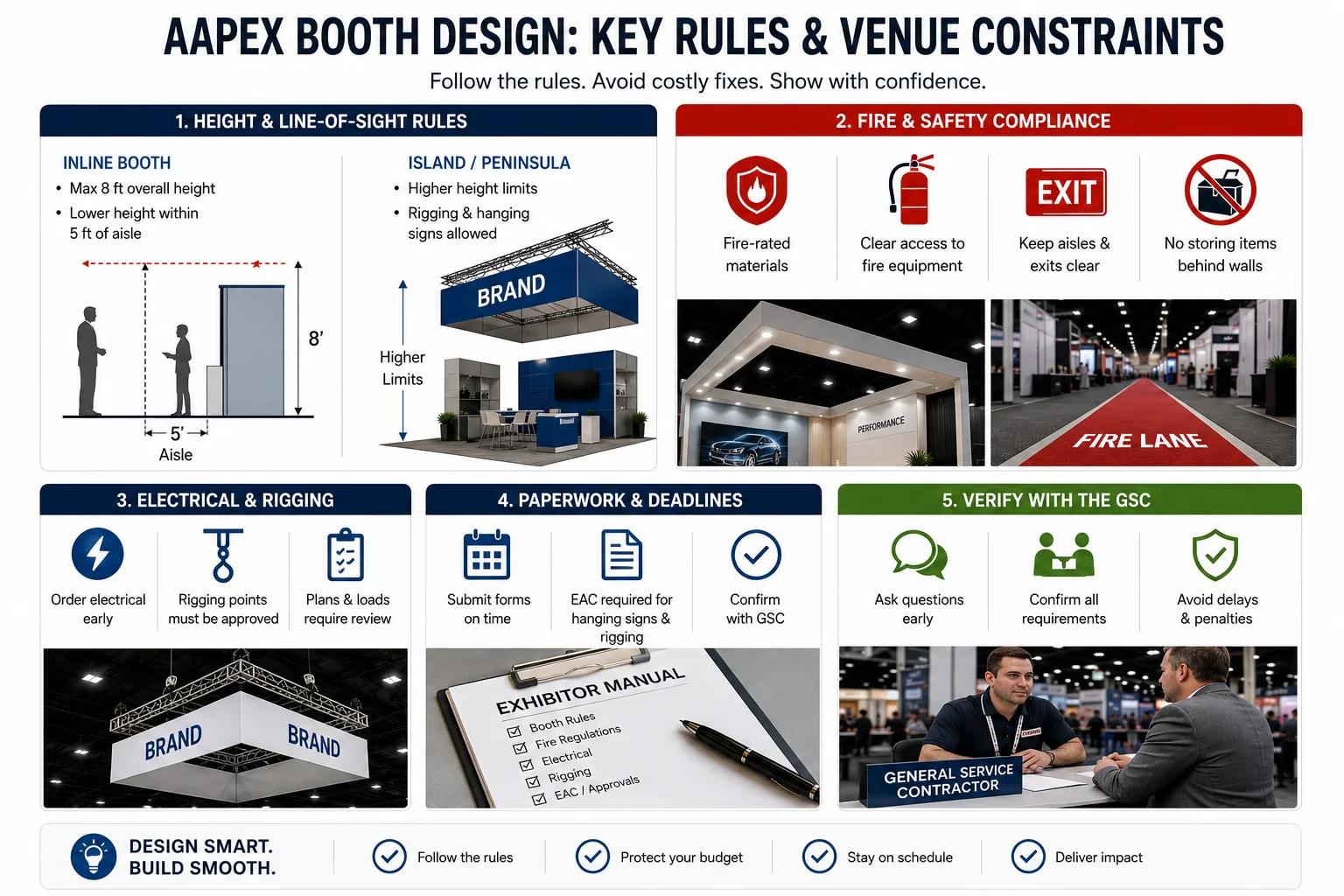 AAPEX booth design compliance checklist